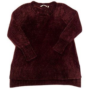 Soft Surroundings Womens Chenille Deco Sweater Sz Medium Super Soft Berry Thick